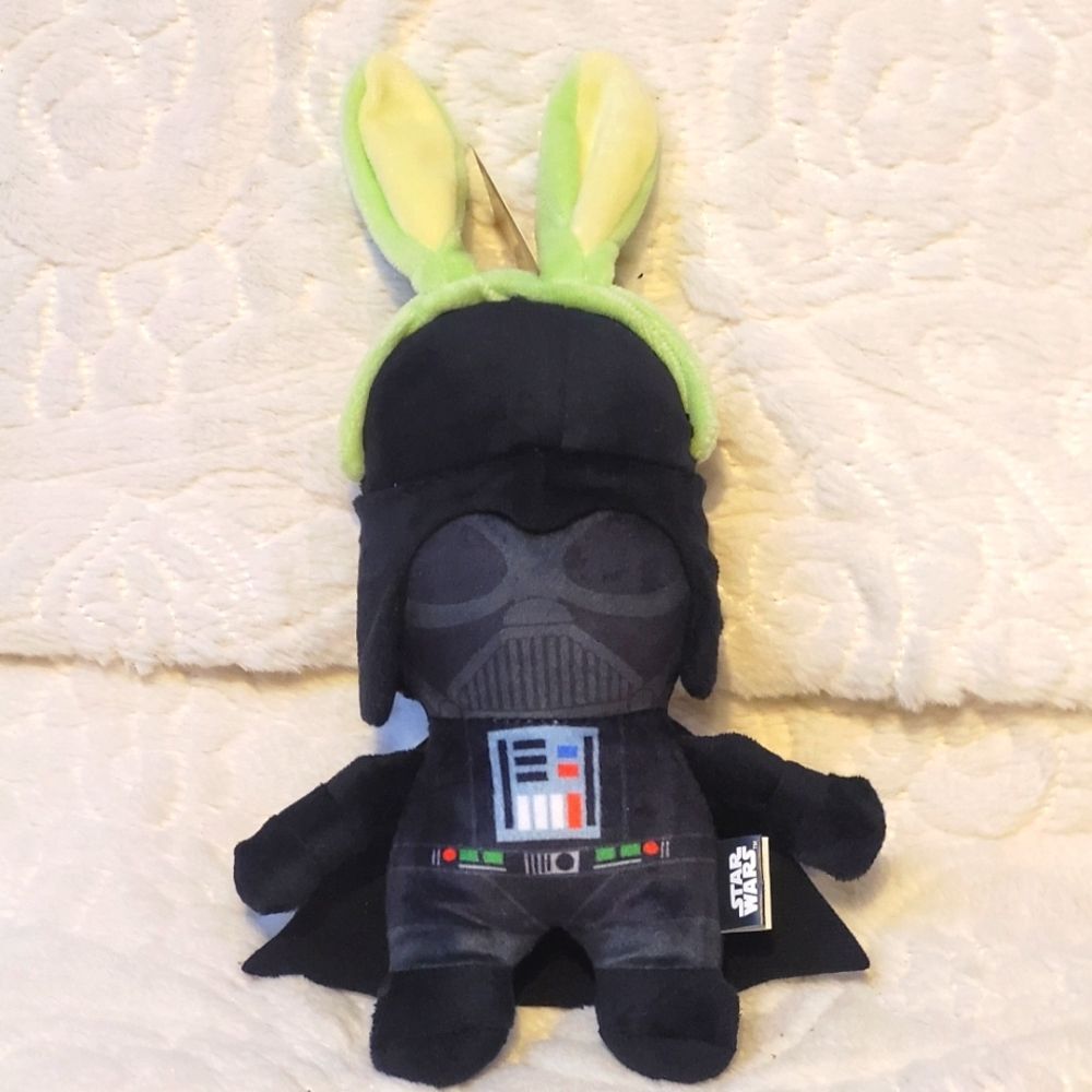 Disney Star Wars Darth Vader Easter Bunny Plush Dog Toy 9" Jumbo Squeaker New